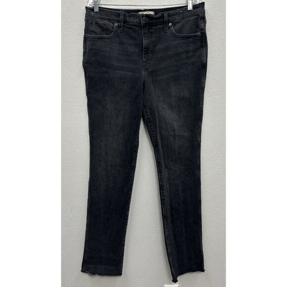 Madewell Tall High Rise Straight Stovepipe Jeans 31 T Dark Wash Black 33x32 - Picture 1 of 5